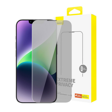 iPhone 14 Pro Max Premium Privacy Protection Tempered Glass Screen Protector - Very Transparent, Dust-Proof, Tough, Stain-Resistant